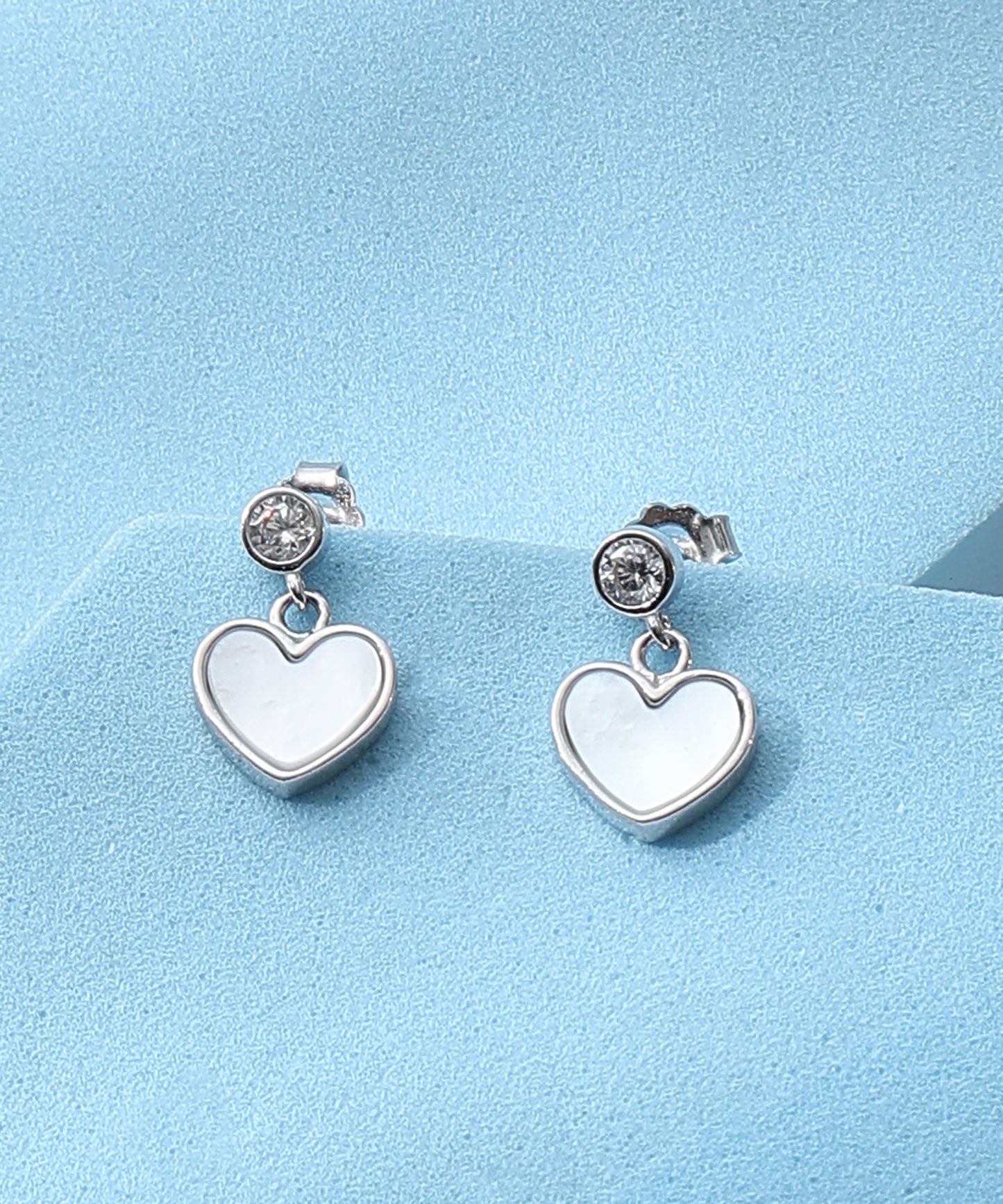 White Heart Pendant Set