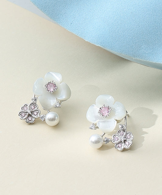 White Floral Pendant Set