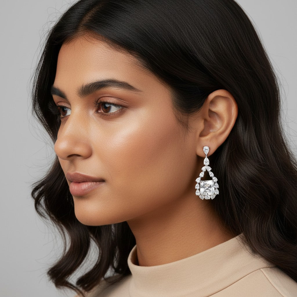 White CZ Earrings