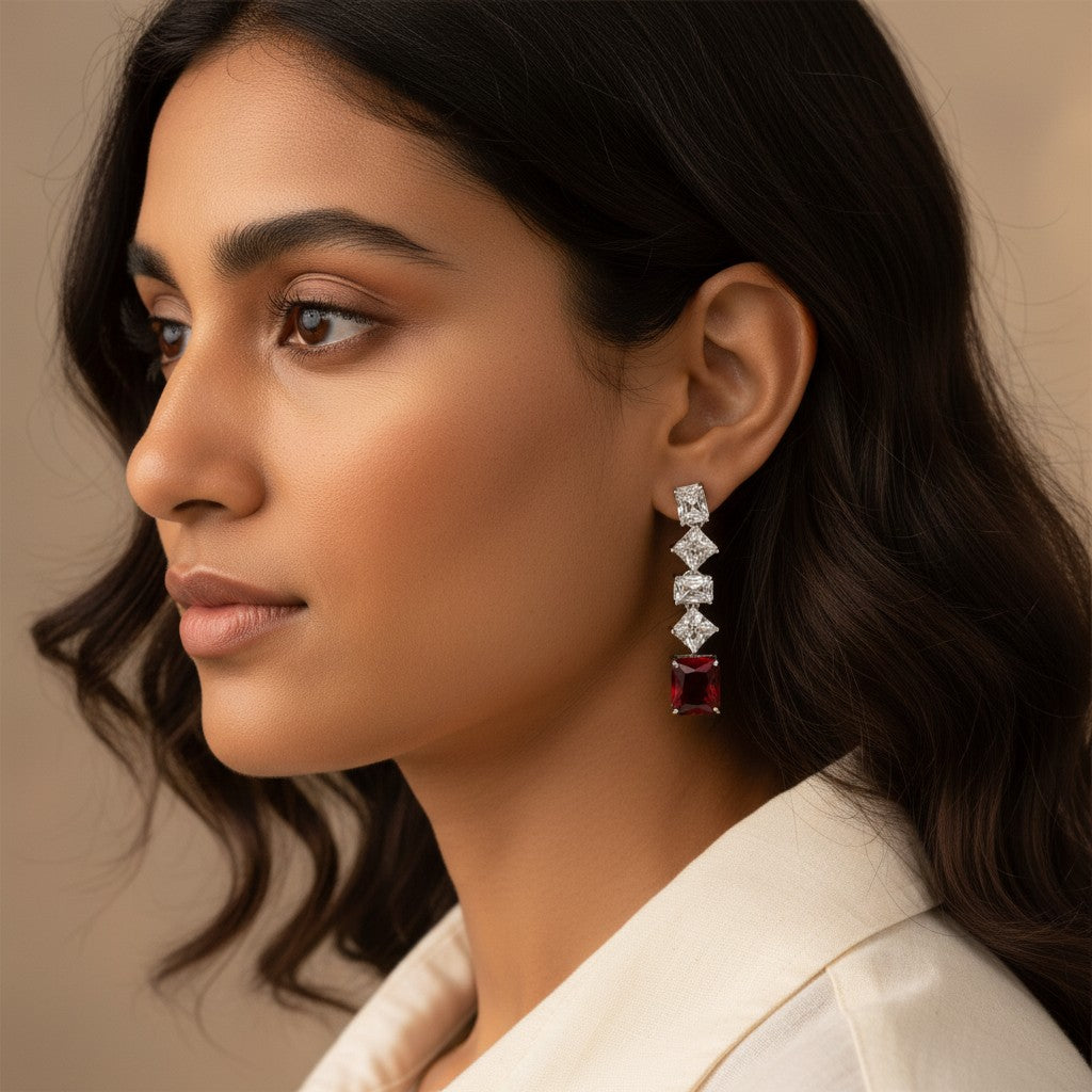 White CZ Earrings