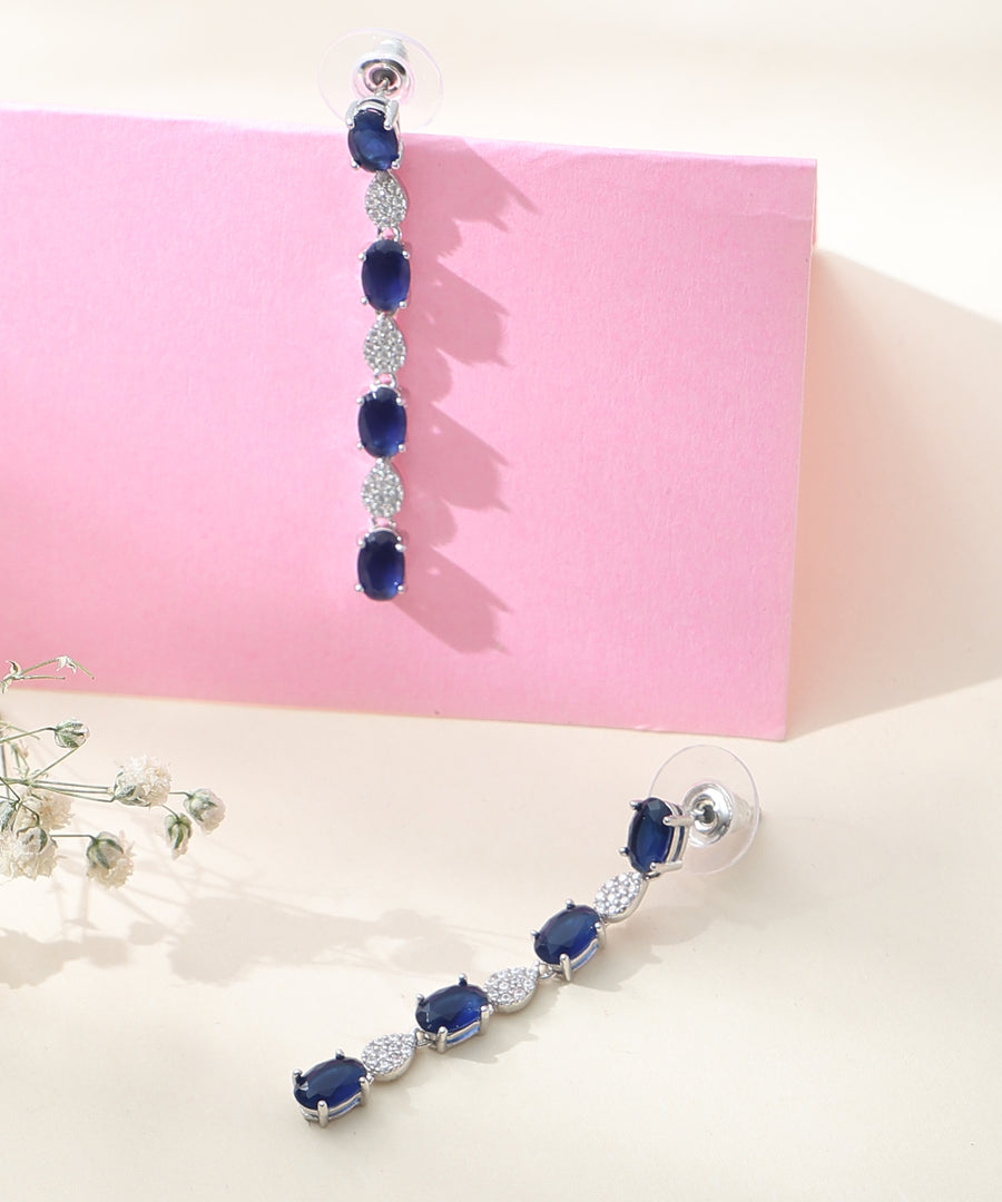 Azure Drop CZ Earrings