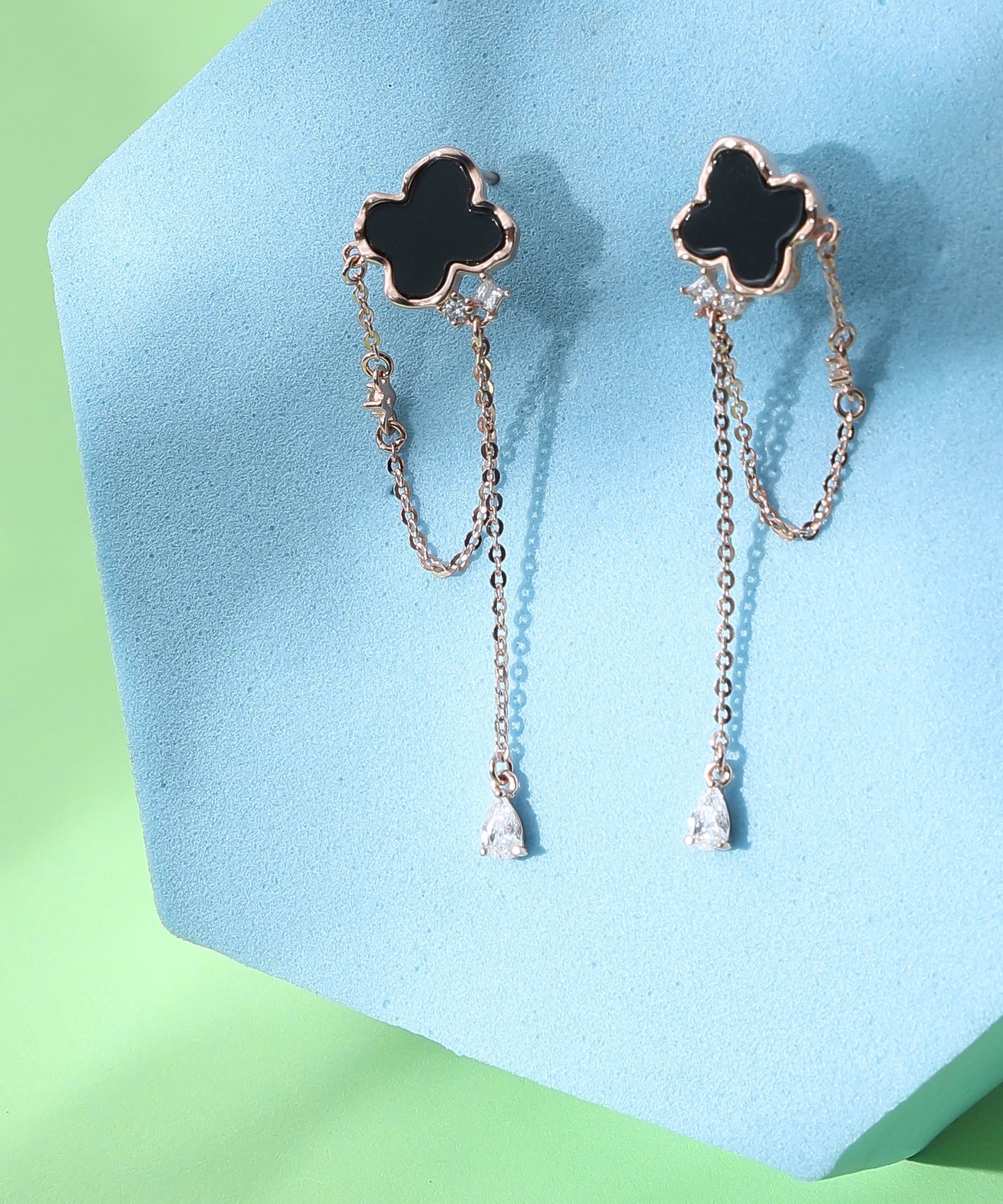 Black Clover Drop Earrings