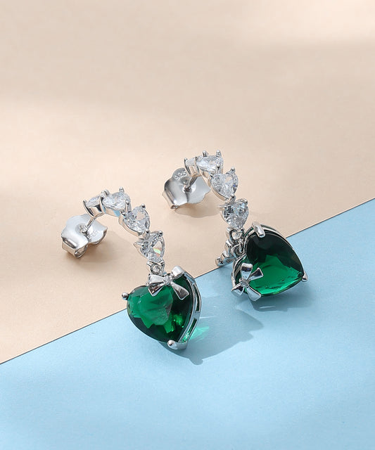 Emerald Heart Earrings
