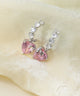 Pink Heart CZ Earrings