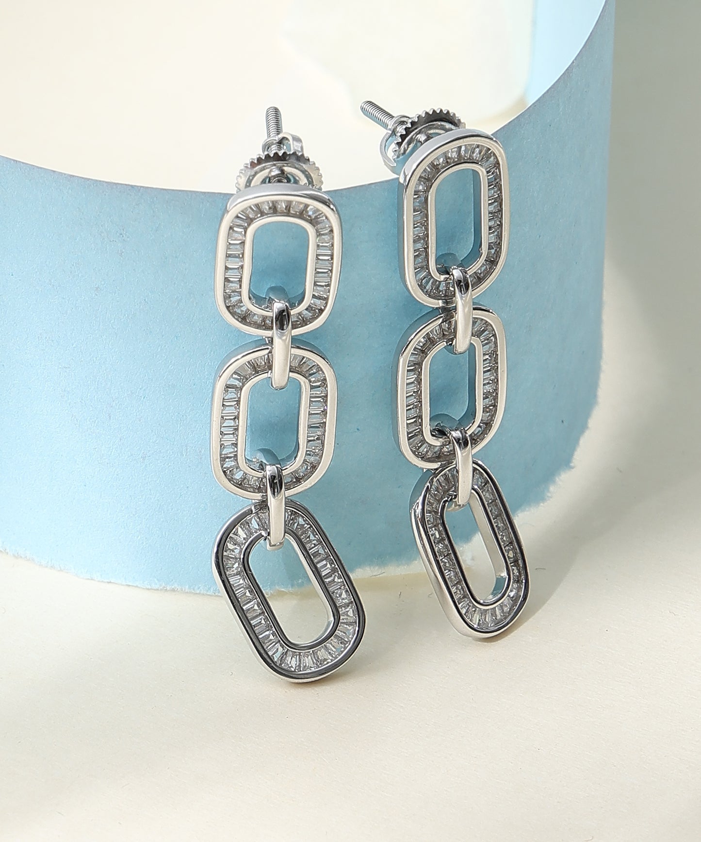 Link Luxe CZ Earrings
