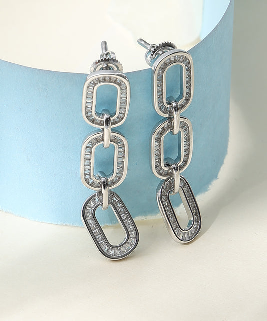 Link Luxe CZ Earrings