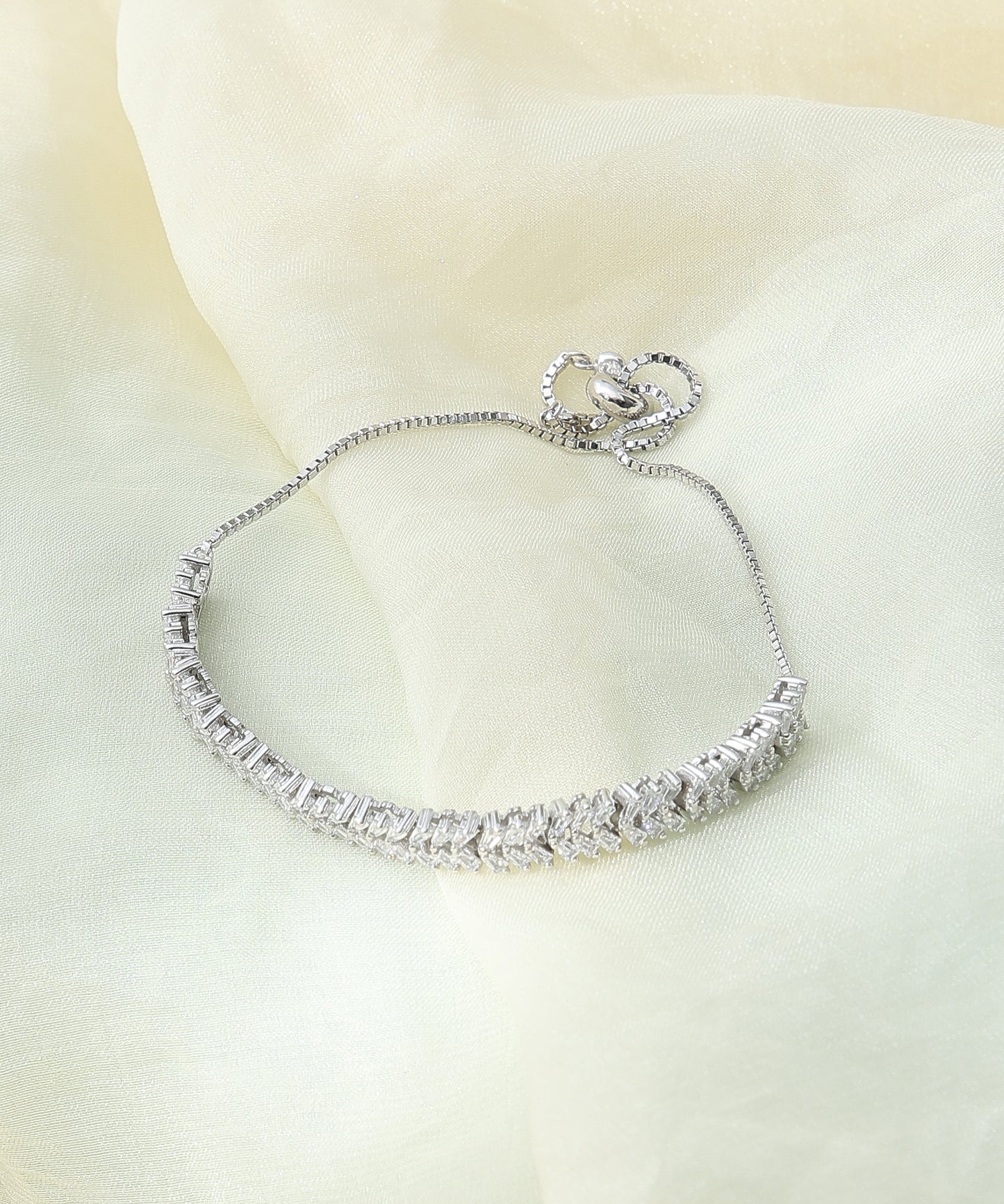 White CZ Adjustable Bracelet
