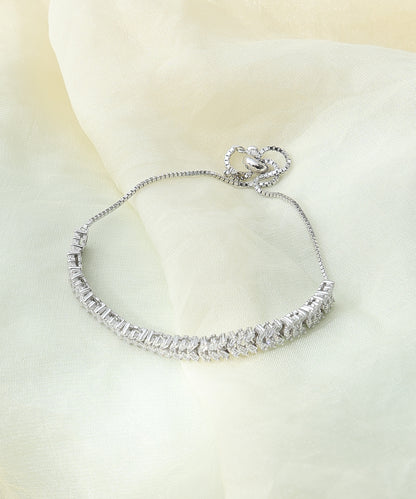 White CZ Adjustable Bracelet