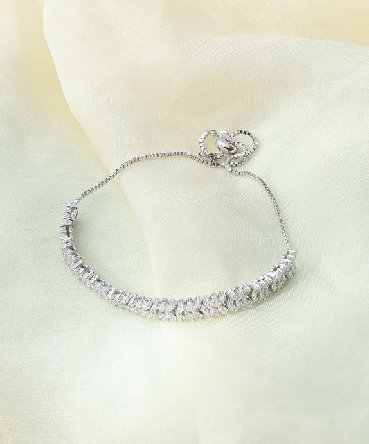 White CZ Adjustable Bracelet