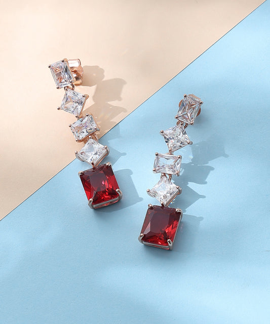 Rose CZ Earrings