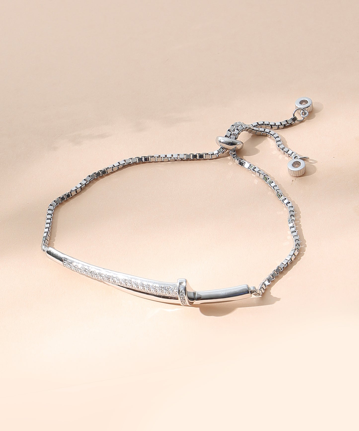 White CZ Adjustable Bracelet