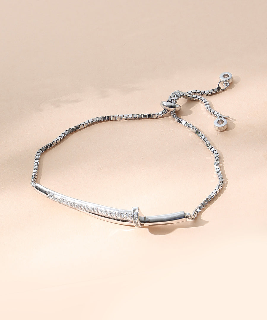 White CZ Adjustable Bracelet