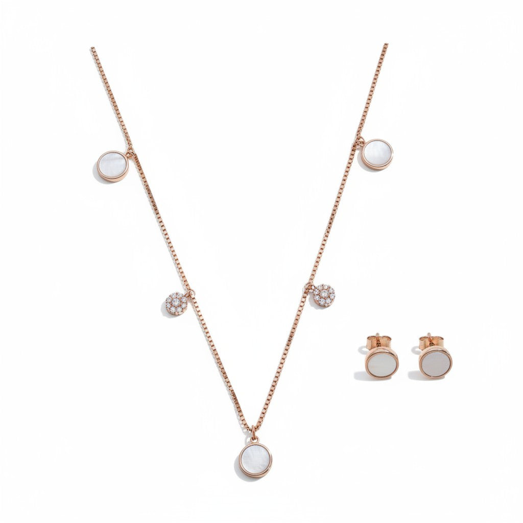 Minimal Pearl Pendant Set