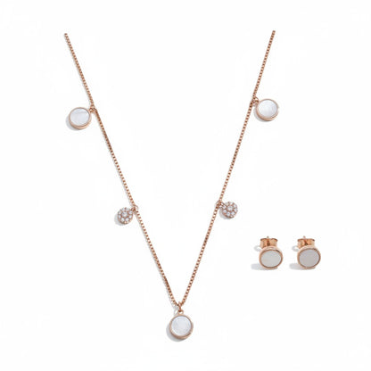 Minimal Pearl Pendant Set