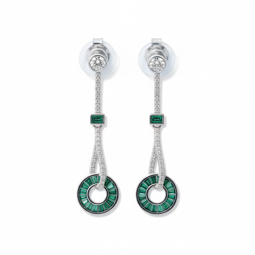 Emerald Orbit Earrings