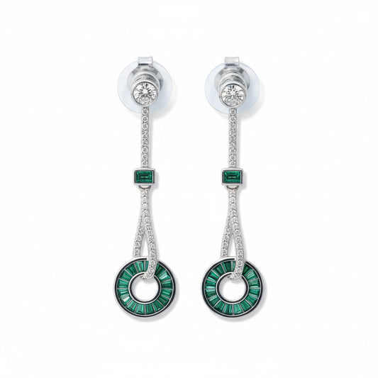 Emerald Orbit Earrings