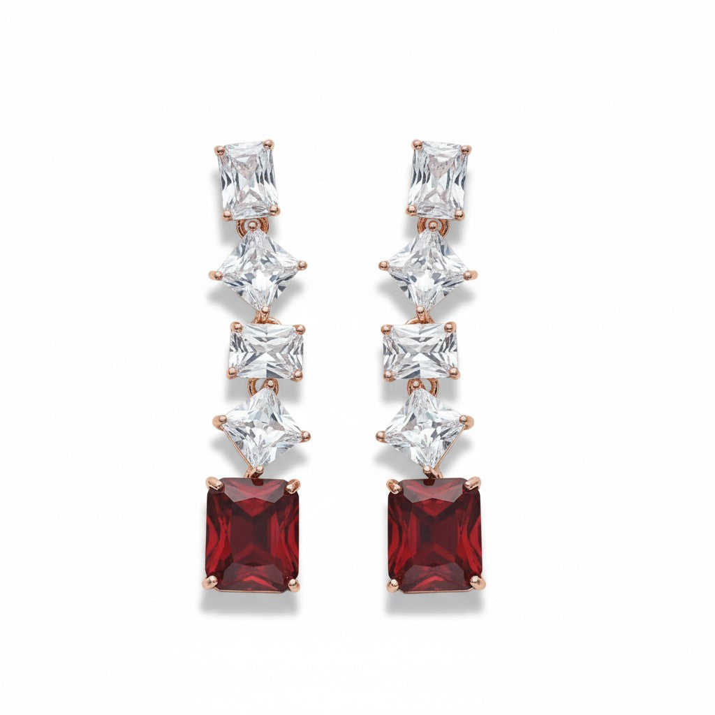 Rose CZ Earrings