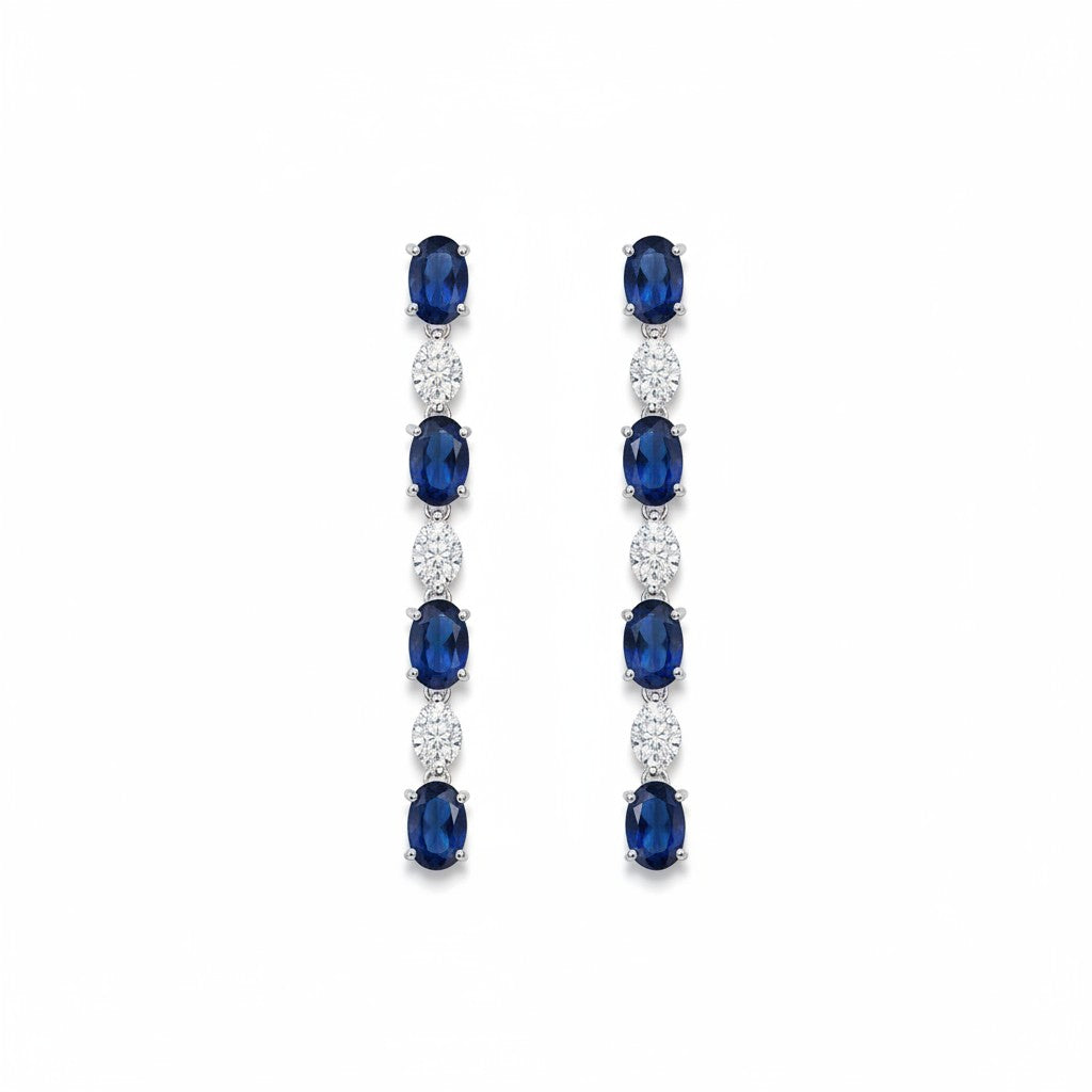 Azure Drop CZ Earrings