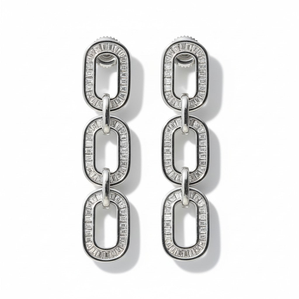 Link Luxe CZ Earrings