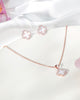 Siora MOP Clover Bloom Jewellery Set | 925 Sterling Silver Rose Gold | Necklace + Earrings