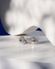 Siora Silver North Star Disc CZ Stud Earrings | 925 Sterling Silver Rhodium Plated