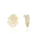 Siora Gold Sun Disc Fan Drop Earrings | 925 Sterling Silver 18K Gold Plated