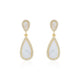 Siora Gold MOP Teardrop Halo Drop Earrings | 925 Sterling Silver 18K Gold Plated
