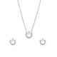 Siora Silver Pearl Arc Jewellery Set | 925 Sterling Silver Rhodium Plated | Necklace + Earrings