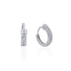 Siora Silver Double Row CZ Huggie Hoop Earrings | 925 Sterling Silver Rhodium Plated