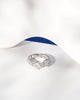 Siora Silver Dual Stone Cuban Link Bypass Ring | 925 Sterling Silver Rhodium Plated