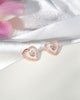 Siora Nested Heart Jewellery Set | 925 Sterling Silver Rose Gold | Necklace + Earrings