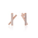 Siora Cross Bar CZ Stud Earrings | 925 Sterling Silver Rose Gold