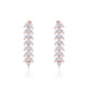 Siora Leaf Spine CZ Drop Earrings | 925 Sterling Silver Rose Gold