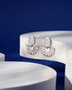 Siora Silver MOP Pebble Fan Drop Earrings | 925 Sterling Silver Rhodium Plated