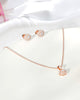 Siora Rosette CZ Jewellery Set | 925 Sterling Silver Rose Gold | Necklace + Earrings