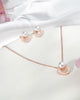 Siora Pearl Arc Jewellery Set | 925 Sterling Silver Rose Gold | Necklace + Earrings