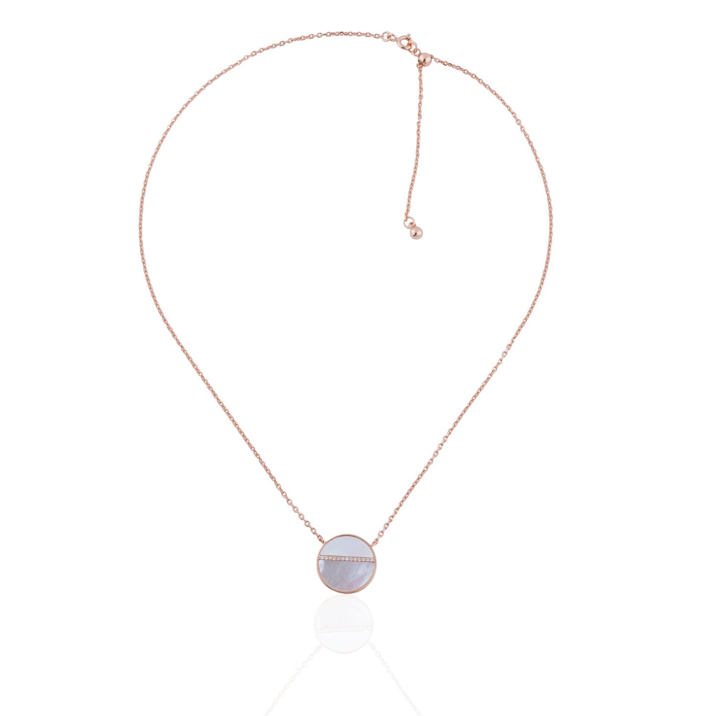 Siora Blush Disc Pendant Necklace | 925 Sterling Silver Rose Gold