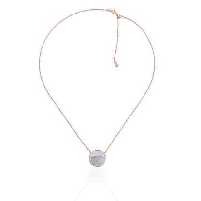 Siora Blush Disc Pendant Necklace | 925 Sterling Silver Rose Gold