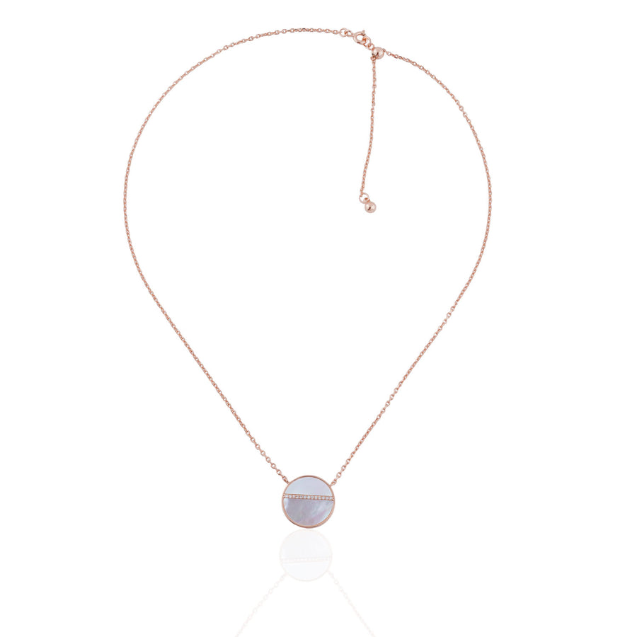 Siora Blush Disc Pendant Necklace | 925 Sterling Silver Rose Gold