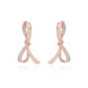 Siora Statement Bow Drop Earrings | 925 Sterling Silver Rose Gold