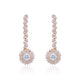 Siora Starburst Bridal Drop Earrings | 925 Sterling Silver Rose Gold