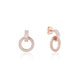 Siora MOP Halo Circle Drop Earrings | 925 Sterling Silver Rose Gold