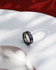 Siora Dual Band Contrast Ring | 925 Sterling Silver Black & Rose Gold