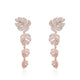 Siora Monstera Cascade CZ Drop Earrings | 925 Sterling Silver Rose Gold