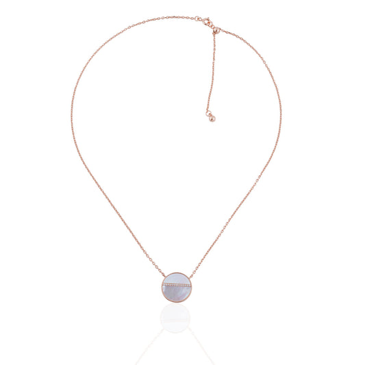Siora Blush Disc Pendant Necklace | 925 Sterling Silver Rose Gold