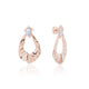 Siora Hammered Teardrop Drop Earrings | 925 Sterling Silver Rose Gold