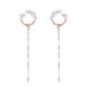 Siora Floral Chain Threader Drop Earrings | 925 Sterling Silver Rose Gold
