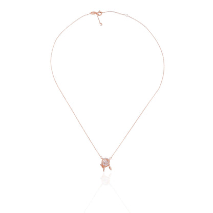 Siora Dreamcatcher CZ Pendant Necklace | 925 Sterling Silver Rose Gold