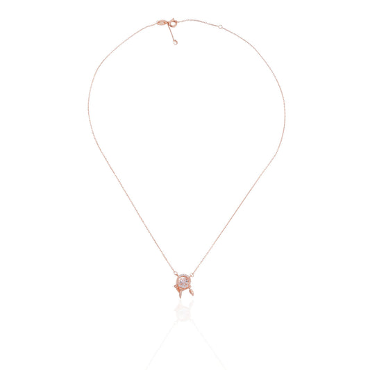 Siora Dreamcatcher CZ Pendant Necklace | 925 Sterling Silver Rose Gold