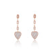 Siora Heart Drop Baguette Chain Earrings | 925 Sterling Silver Rose Gold